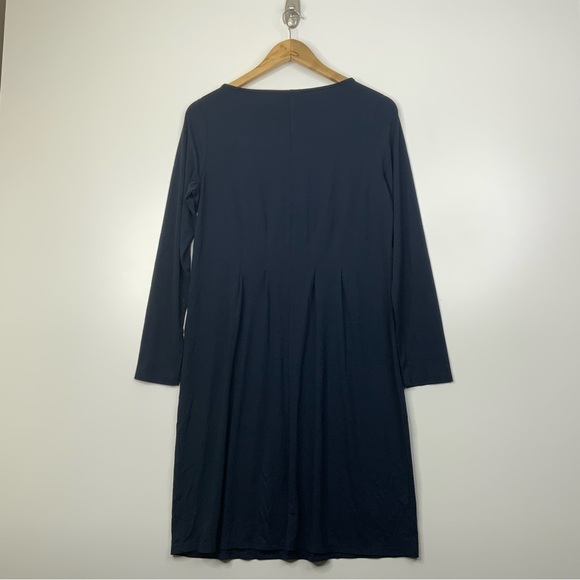 J. Jill Wearever Stretch Jersey Pleated Seamed Wasit Long Sleeve Midi. Size S. - Picture 2 of 7
